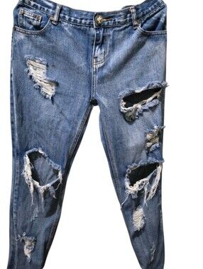 One Teaspoon Awesome Baggies Distressed Boyfriend Jeans Size 30 Relaxed Tapered